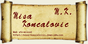 Miša Končalović vizit kartica